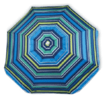 Ομπρέλα Θαλάσσης 2m Αλουμινίου Ρίγες Πράσινη-Μπλε