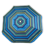 Ομπρέλα Θαλάσσης 2m Αλουμινίου Ρίγες Πράσινη-Μπλε