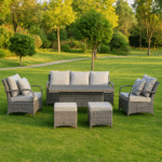 Σετ Σαλονιού Εξωτερικού Χώρου με Μαξιλάρια Γκρι 6τμχ - Image 3