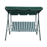 Κούνια με Βάση και Μαξιλάρι 3 Θέσεων Μεταλλική Πράσινη