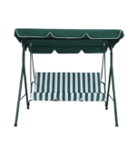 Κούνια με Βάση και Μαξιλάρι 3 Θέσεων Μεταλλική Πράσινη