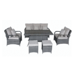 Σετ Σαλονιού Εξωτερικού Χώρου με Μαξιλάρια Γκρι 6τμχ