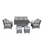 Σετ Σαλονιού Εξωτερικού Χώρου με Μαξιλάρια Γκρι 6τμχ