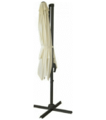 Επαγγελματική Ομπρέλα Κρεμαστή Τετράγωνη Μεταλλική Μπεζ με Βάση Στήριξης 2.5x2.5m - Image 3