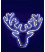 Περίγραμμα Φωτοσωλήνα Neon Πλακέ – Κεφάλι Ταράνδου Ø78cm (IP44)