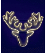 Περίγραμμα Φωτοσωλήνα Neon Πλακέ – Κεφάλι Ταράνδου Ø78cm (IP44) - Image 2