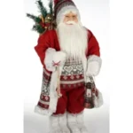 Διακοσμητικός Άγιος Βασίλης με κάπα (Κόκκινο - Γκρι)