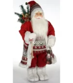 Διακοσμητικός Άγιος Βασίλης με κάπα (Κόκκινο - Γκρι)