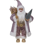 Διακοσμητικός Άγιος Βασίλης με κάπα (Ροζ - Χρυσό)