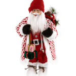Διακοσμητικός Άγιος Βασίλης με καρώ κάπα