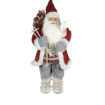 Διακοσμητικός Άγιος Βασίλης με παγοπέδιλα (Κόκκινο - Γκρι)