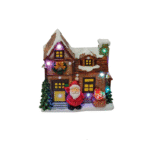 Κεραμικό σπίτι Άγιος Βασίλης με φως (Μεγάλο)