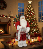 Διακοσμητικός Άγιος Βασίλης με κάπα (Κόκκινο - Γκρι) - Image 2