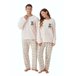 Πυτζάμα Γυναικεία Καρώ Μπέζ