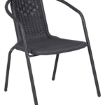 Καρέκλα Εξωτερικού Χώρου Μεταλλική Γκρι Ραττάν 55x59x73εκ.