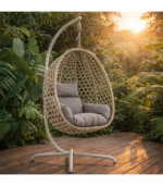 Κρεμαστή κούνια rattan με μαξιλάρια - Μπεζ - Image 3