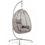 Κρεμαστή κούνια rattan με μαξιλάρια - Μπεζ