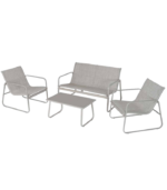 Σαλόνι σετ/4τεμ. 2θεσ. καναπές με 2 πολυθρόνες & τραπεζάκι - Ανοικτό γκρι