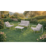 Σαλόνι σετ/4τεμ. 2θεσ. καναπές με 2 πολυθρόνες & τραπεζάκι - Ανοικτό γκρι - Image 3