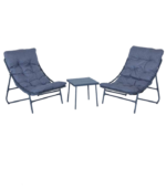 Σαλόνι σετ/3τεμ. με 2 relax πολυθρόνες & τραπεζάκι - Γκρι