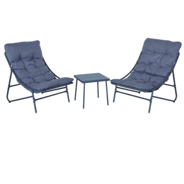 Σαλόνι σετ/3τεμ. με 2 relax πολυθρόνες & τραπεζάκι - Γκρι