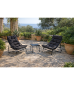 Σαλόνι σετ/3τεμ. με 2 relax πολυθρόνες & τραπεζάκι - Σκούρο γκρι - Image 3