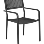 Καρέκλα Εξωτερικού Χώρου Μεταλλική Γκρι Ραττάν 54.4x59.5x44εκ.